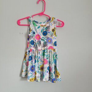 Dot Dot Smile Dress Baby Girl's 6-12mo White Blue Floral Twirl Tank NWT